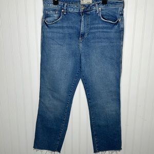 Free People Raw Hem Crop Jeans Size 31
